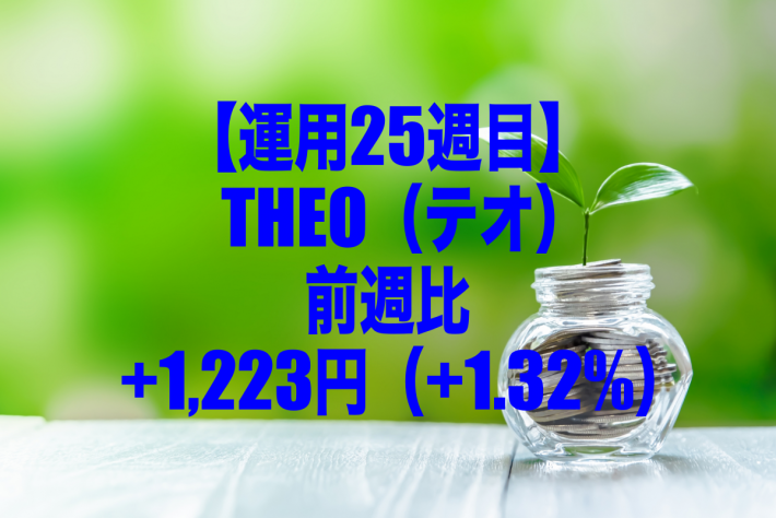 【運用25週目】THEO（テオ）の運用結果は前週比+1,223円（+1.32%）