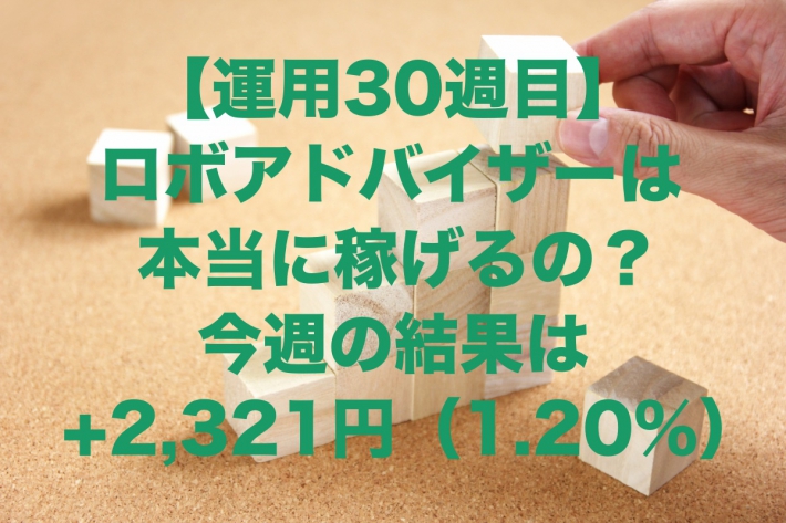 【運用30週目】ロボアドバイザーは本当に稼げるの？今週の結果は+2,321円（1.20%）