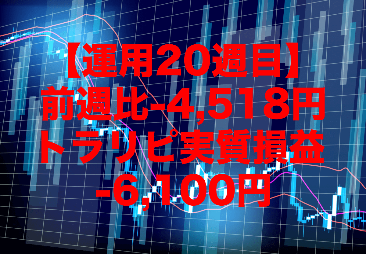 【運用20週目】トラリピの実質利益は前週比-4,518円で通算-6,100円