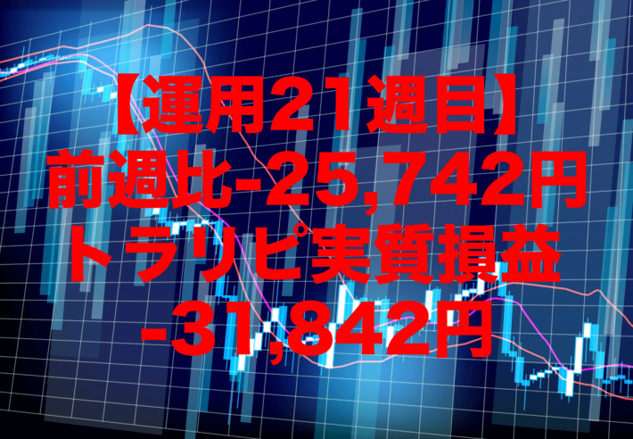 【運用21週目】トラリピの実質利益は前週比-25,742円で通算-31,842円
