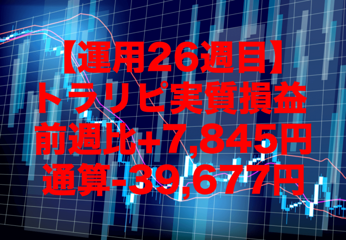 【運用26週目】トラリピの実質利益は前週比+7,845円で通算-39,677円