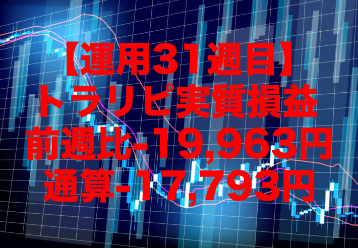 【運用31週目】トラリピの実質利益は前週比-19,963円、通算-17,793円