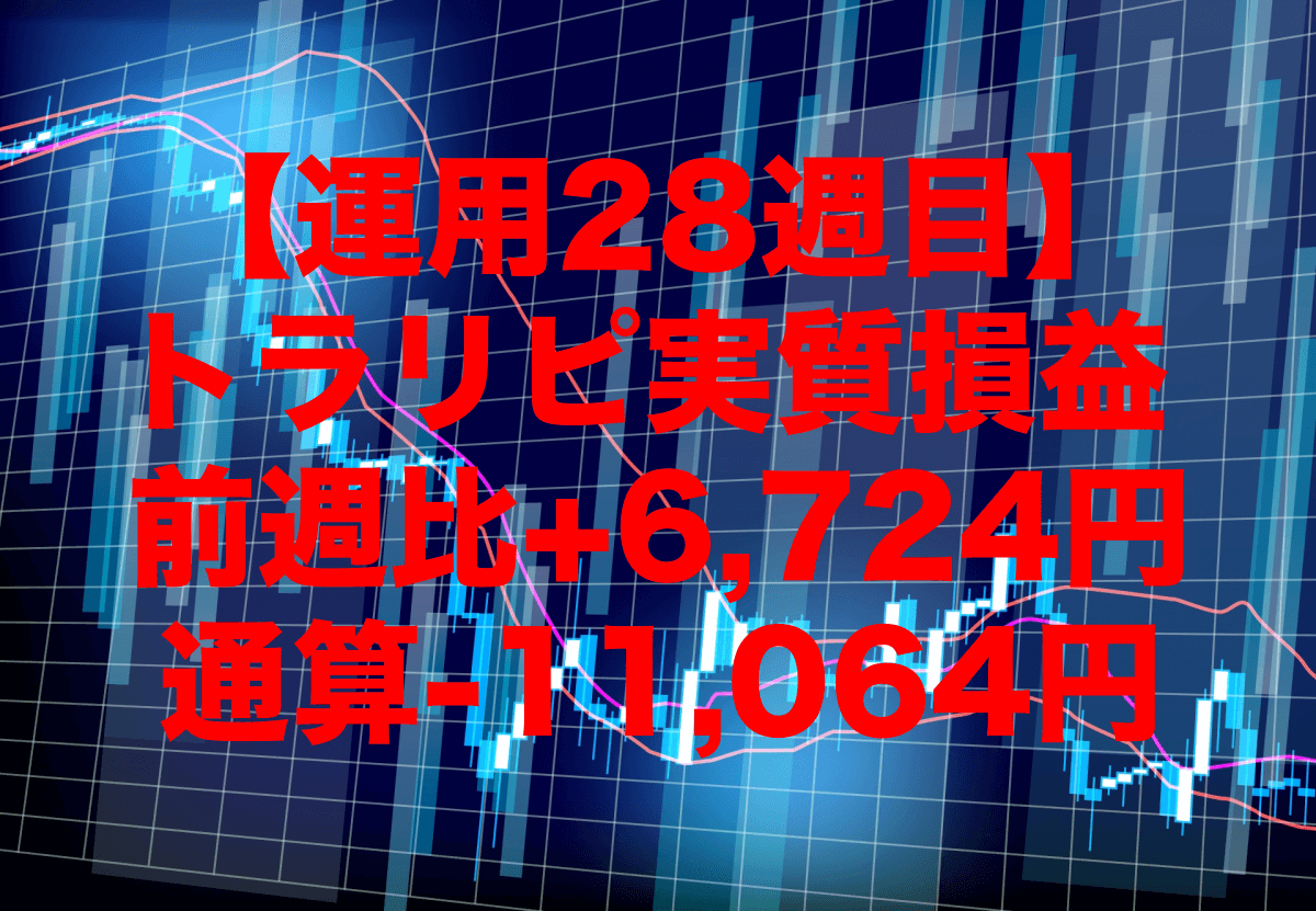 【運用28週目】トラリピの実質利益は前週比-6,724円、通算-11,064円