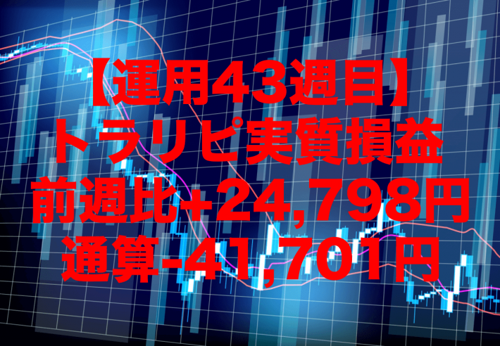 【運用43週目】トラリピの実質利益は前週比+24,798円、通算-41,701円