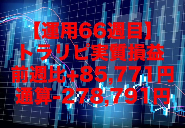 【運用66週目】トラリピの実質利益は前週比+85,771円、通算-278,791円