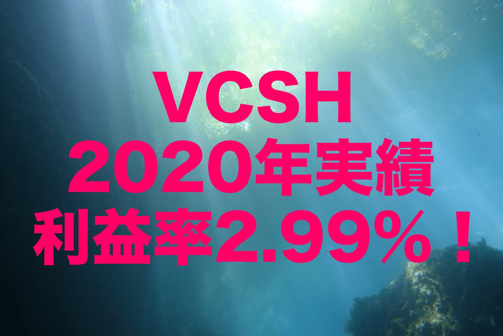 利益率2.99%！2020年のVCSH（バンガード・米国短期社債 ETF）運用実績