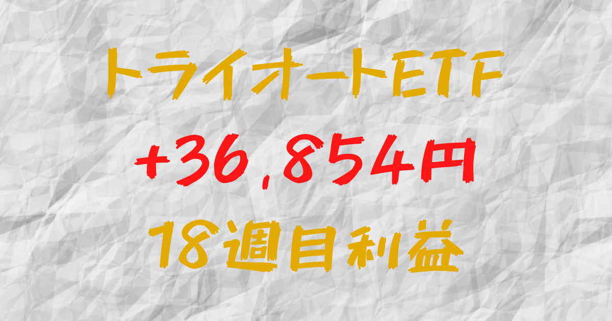 トライオートETF 今週の利益+36,854円（18週目）