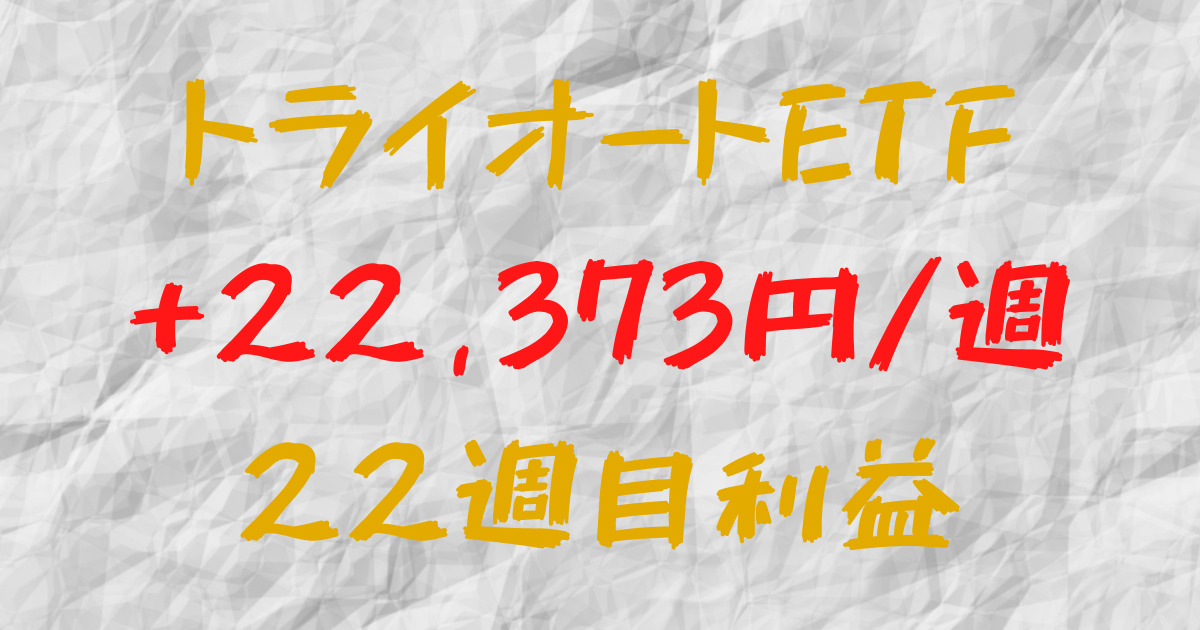 トライオートETF 週間利益+22,373円（22週目）