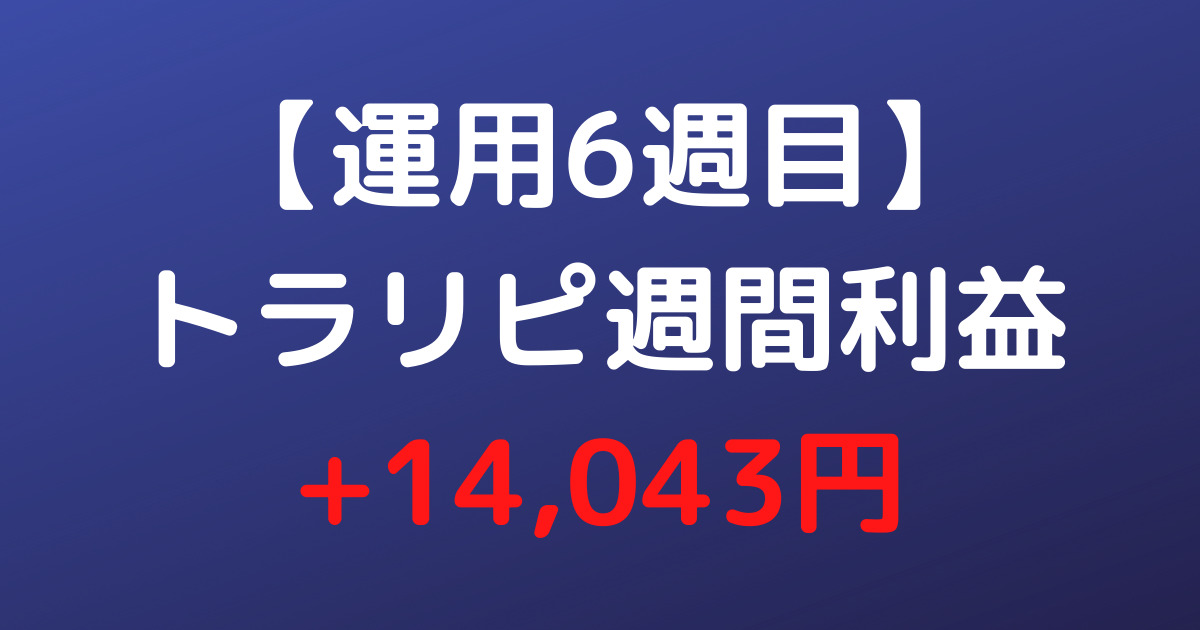 【運用6週目】トラリピ週間利益+14,043円