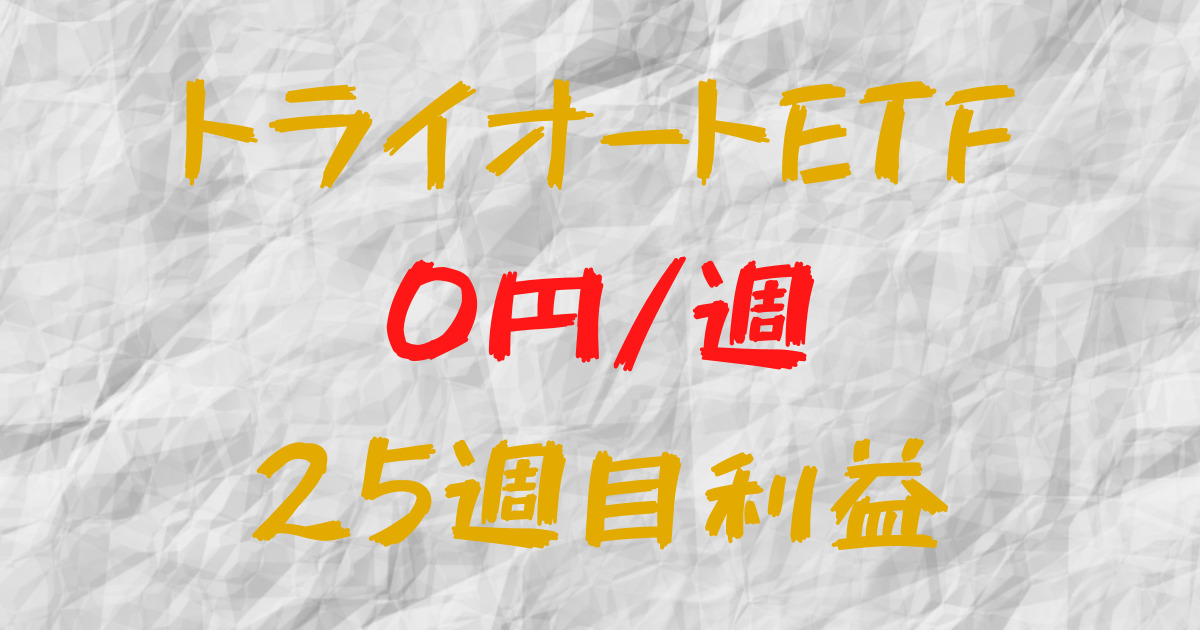 トライオートETF 週間利益+0円（25週目）