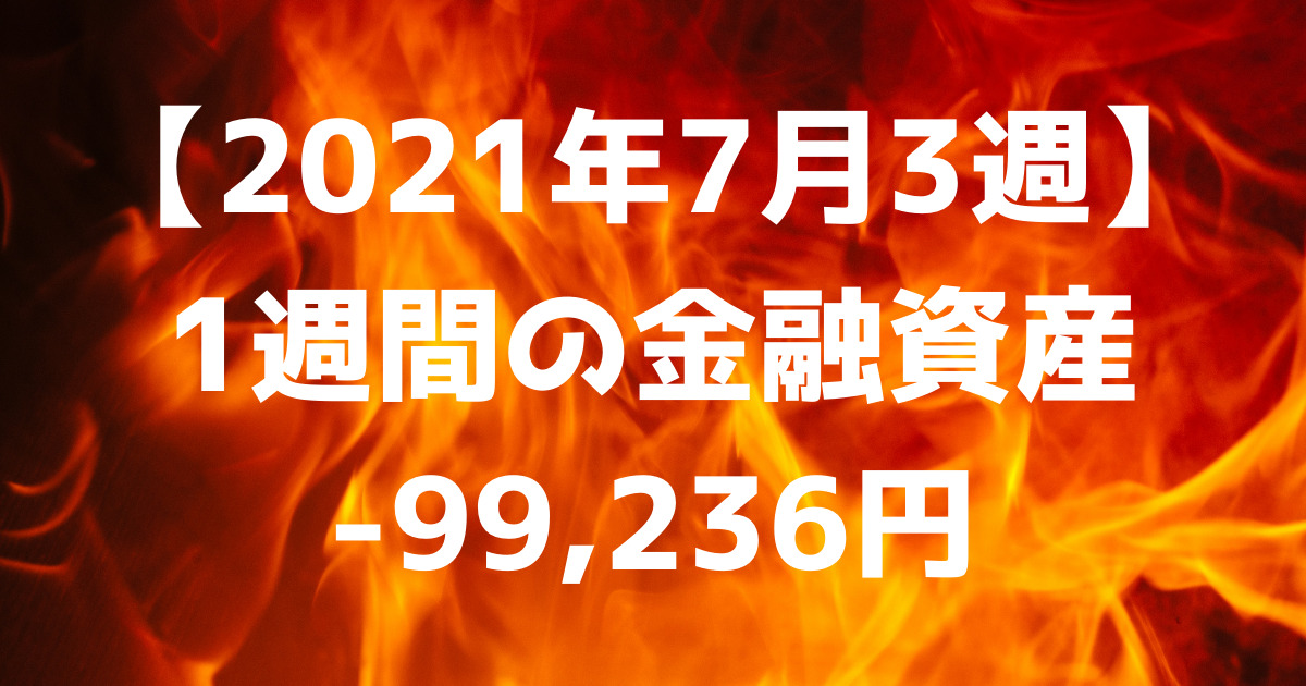 【2021年7月3週】1週間の金融資産-99,236円