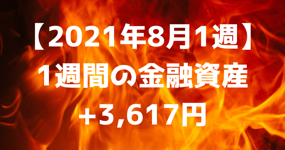 【2021年8月1週】1週間の金融資産+3,617円