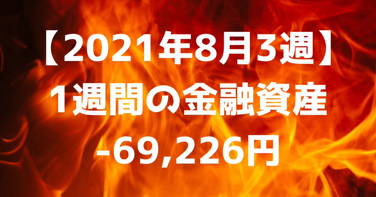 【2021年8月3週】1週間の金融資産-69,226円