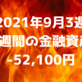 【2021年9月3週】週間の金融資産-52,100円