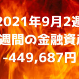 【2021年9月2週】週間の金融資産-449,687円