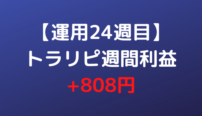 【運用24週目】トラリピ週間利益+808円