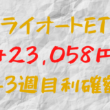 トライオートETF 今週の確定利益+23,058円（43週目）