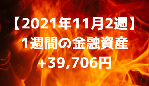 【2021年11月2週】今週の金融資産+39,706円