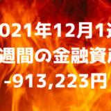 【2021年12月1週】今週の金融資産-913,223円