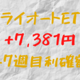 トライオートETF 今週の確定利益+7,381円（47週目）