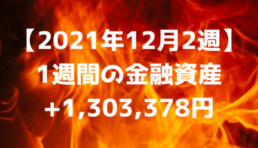 【2021年12月2週】今週の金融資産+1,303,378円