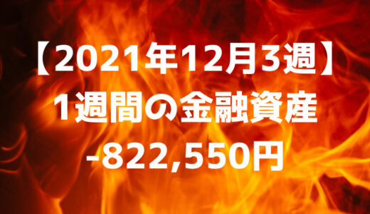 【2021年12月3週】今週の金融資産-822,550円
