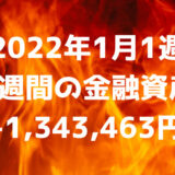 【2022年1月1週】今週の金融資産-1,343,463円