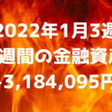 【2022年1月3週】1週間の金融資産-3,184,095円