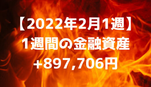 【2022年2月1週】1週間の金融資産+897,955円