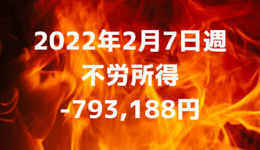 2022年2月7日週の不労所得は-793,188円