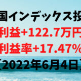 米国インデックス投資による利益+122.7万円（利益率+17.47%）【2022年6月4日】