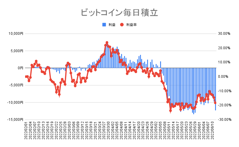 ビットコインの毎日積立実績