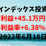 インデックス投資による利益+45.1万円（利益率+6.38%）【2022年6月18日】