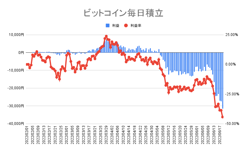 ビットコインの毎日積立実績