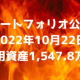 【ポートフォリオ公開】2022年10月22日時点の運用資産は1,547.8万円