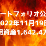 【資産ポートフォリオ】2022年11月19日時点の投資運用資産は1,642.4万円