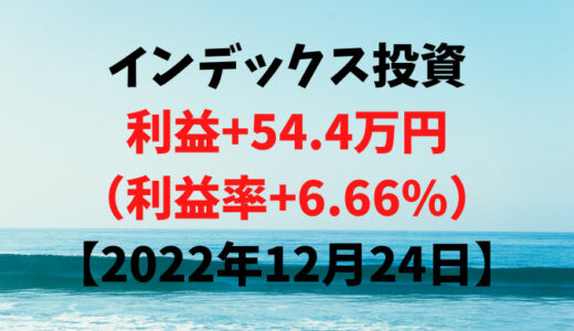 インデックス投資による利益+54.4万円（利益率+6.66%）【2022年12月24日】