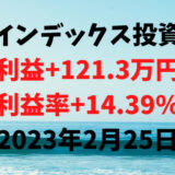 インデックス投資による利益+121.3万円（利益率+14.39%）【2023年2月25日】
