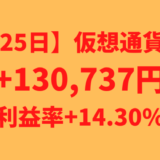 【運用1125日】仮想通貨による利益+130,737円（利益率+14.30%）