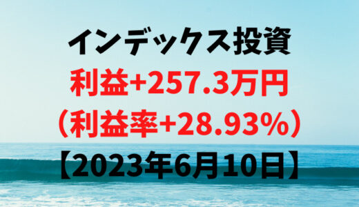 インデックス投資による利益+257.3万円（利益率+28.93%）【2023年6月10日】