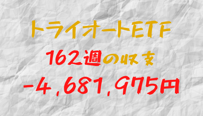 2024年2月19日週のトライオートETF収支マイナス4,681,975円（162週目）