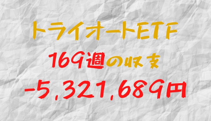 2024年4月8日週のトライオートETF収支マイナス-5,321,689円（169週目）