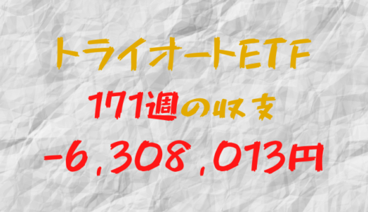 2024年4月22日週のトライオートETF収支マイナス6,308,013円（171週目）