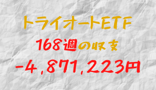 2024年4月1日週のトライオートETF収支マイナス-4,871,223円（168週目）