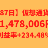 【運用1587日】仮想通貨による利益+1,478,006円（利益率+234.48%）